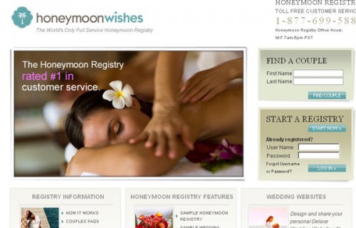 What services are available at the Honeymoon Wishes Registry?