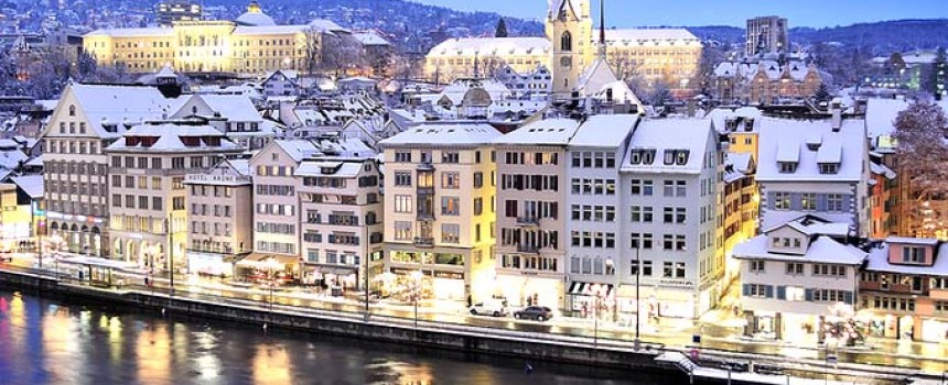 Blue winter in Zurich