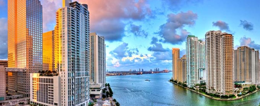 Sunset over Miami